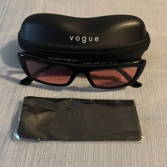 Vogue Black Frames with Rose-Tinted Lenses - Picture 1 of 5